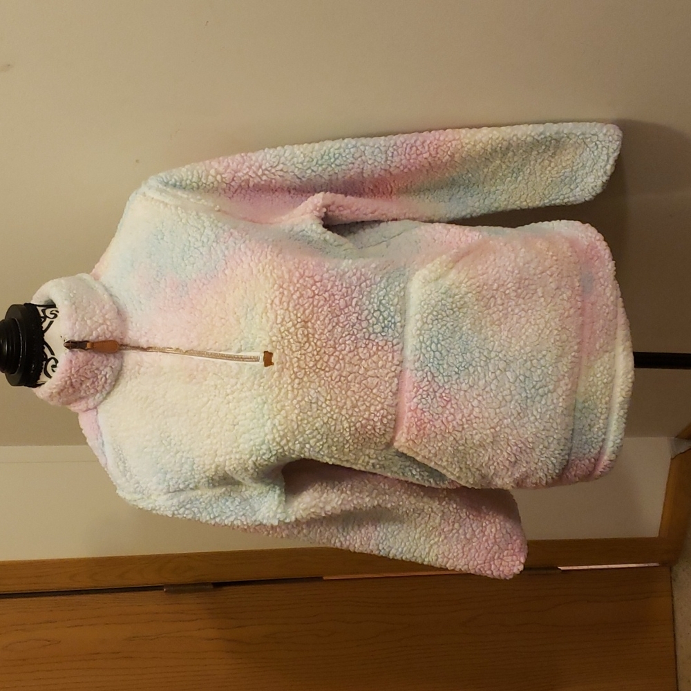 Women's Fleece Pullover Rainbow Colors Size Small